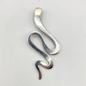 Vintage 925 Sterling Silver Wavy Zig Zag Pendant